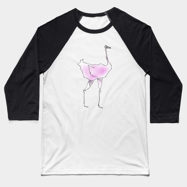Ostrich Baseball T-Shirt by vectormutt
